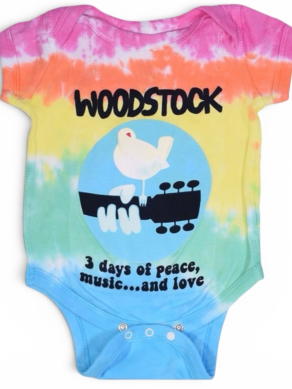 Woodstock Tie Dye Baby Onesie NIP Peace Music Love Bodysuit 0-18M